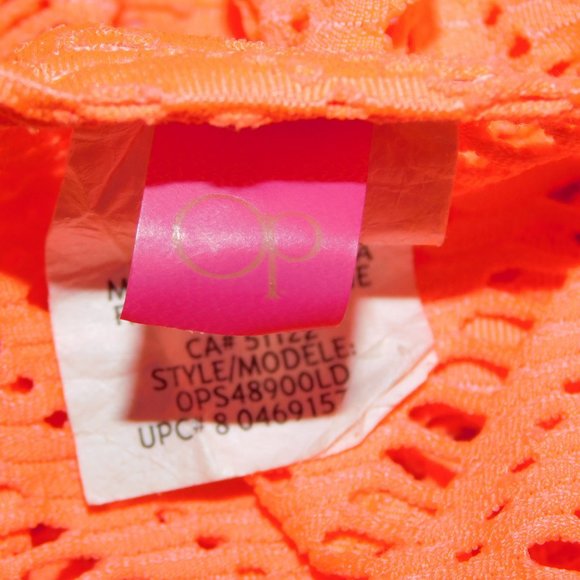 OP Womens S Lace Orange Bathing Suit Coverup - Picture 3 of 9